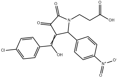 3-[(3E)-3-[(4-chlorophenyl)-hydroxymethylidene]-2-(4-nitrophenyl)-4,5-dioxopyrrolidin-1-yl]propanoic acid Structure