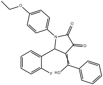 (4E)-1-(4-ethoxyphenyl)-5-(2-fluorophenyl)-4-[hydroxy(phenyl)methylidene]pyrrolidine-2,3-dione Structure