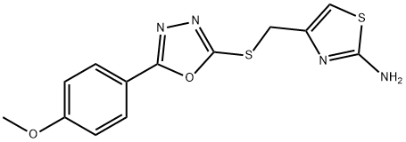 4-[[5-(4-methoxyphenyl)-1,3,4-oxadiazol-2-yl]sulfanylmethyl]-1,3-thiazol-2-amine 구조식 이미지