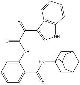 N-(1-adamantyl)-2-[[2-(1H-indol-3-yl)-2-oxoacetyl]amino]benzamide 구조식 이미지