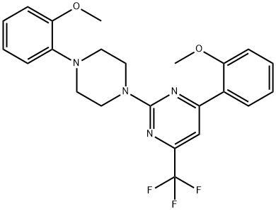 4-(2-methoxyphenyl)-2-[4-(2-methoxyphenyl)piperazin-1-yl]-6-(trifluoromethyl)pyrimidine 구조식 이미지