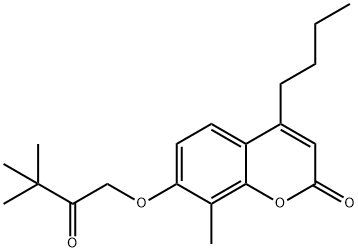 4-butyl-7-(3,3-dimethyl-2-oxobutoxy)-8-methylchromen-2-one 구조식 이미지