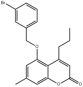 5-[(3-bromophenyl)methoxy]-7-methyl-4-propylchromen-2-one 구조식 이미지