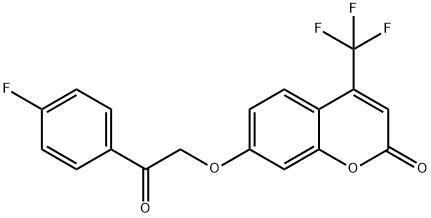 7-[2-(4-fluorophenyl)-2-oxoethoxy]-4-(trifluoromethyl)chromen-2-one 구조식 이미지