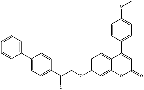 4-(4-methoxyphenyl)-7-[2-oxo-2-(4-phenylphenyl)ethoxy]chromen-2-one Structure