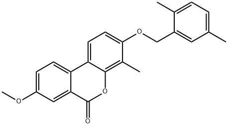 3-[(2,5-dimethylphenyl)methoxy]-8-methoxy-4-methylbenzo[c]chromen-6-one 구조식 이미지