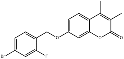 7-[(4-bromo-2-fluorophenyl)methoxy]-3,4-dimethylchromen-2-one Structure