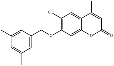 6-chloro-7-[(3,5-dimethylphenyl)methoxy]-4-methylchromen-2-one 구조식 이미지