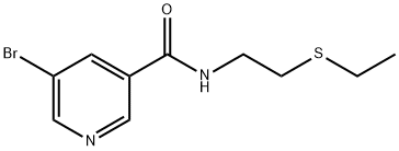 5-bromo-N-(2-ethylsulfanylethyl)pyridine-3-carboxamide 구조식 이미지