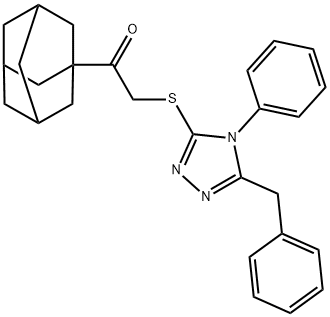 1-(1-adamantyl)-2-[(5-benzyl-4-phenyl-1,2,4-triazol-3-yl)sulfanyl]ethanone 구조식 이미지