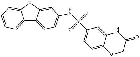 N-dibenzofuran-3-yl-3-oxo-4H-1,4-benzoxazine-6-sulfonamide Structure