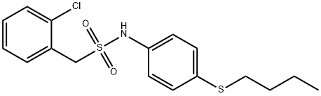 N-(4-butylsulfanylphenyl)-1-(2-chlorophenyl)methanesulfonamide 구조식 이미지