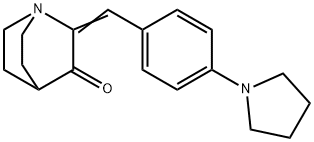(2Z)-2-[(4-pyrrolidin-1-ylphenyl)methylidene]-1-azabicyclo[2.2.2]octan-3-one 구조식 이미지