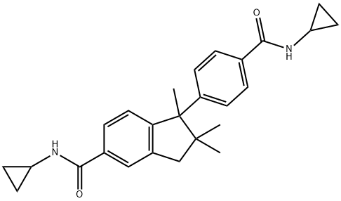 N-cyclopropyl-1-[4-(cyclopropylcarbamoyl)phenyl]-1,2,2-trimethyl-3H-indene-5-carboxamide Structure