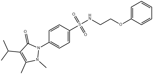 4-(2,3-dimethyl-5-oxo-4-propan-2-ylpyrazol-1-yl)-N-(2-phenoxyethyl)benzenesulfonamide Structure