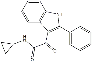 N-cyclopropyl-2-oxo-2-(2-phenyl-1H-indol-3-yl)acetamide 구조식 이미지