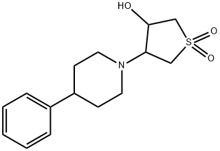 1,1-dioxo-4-(4-phenylpiperidin-1-yl)thiolan-3-ol Structure