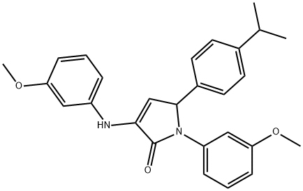 4-(3-methoxyanilino)-1-(3-methoxyphenyl)-2-(4-propan-2-ylphenyl)-2H-pyrrol-5-one 구조식 이미지