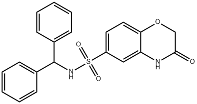 N-benzhydryl-3-oxo-4H-1,4-benzoxazine-6-sulfonamide 구조식 이미지