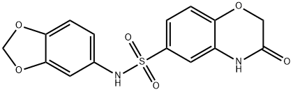 N-(1,3-benzodioxol-5-yl)-3-oxo-4H-1,4-benzoxazine-6-sulfonamide 구조식 이미지