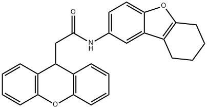 N-(6,7,8,9-tetrahydrodibenzofuran-2-yl)-2-(9H-xanthen-9-yl)acetamide 구조식 이미지