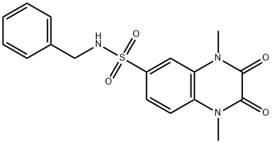 N-benzyl-1,4-dimethyl-2,3-dioxoquinoxaline-6-sulfonamide 구조식 이미지