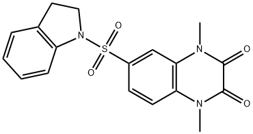 6-(2,3-dihydroindol-1-ylsulfonyl)-1,4-dimethylquinoxaline-2,3-dione 구조식 이미지