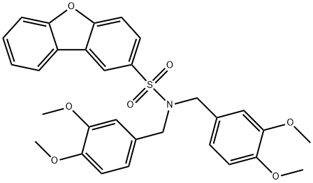 N,N-bis[(3,4-dimethoxyphenyl)methyl]dibenzofuran-2-sulfonamide Structure