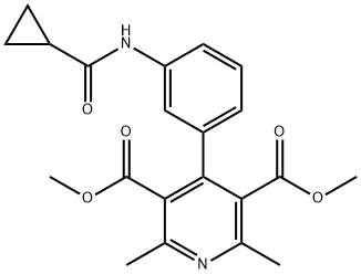 dimethyl 4-[3-(cyclopropanecarbonylamino)phenyl]-2,6-dimethylpyridine-3,5-dicarboxylate 구조식 이미지