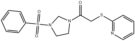 1-[3-(benzenesulfonyl)imidazolidin-1-yl]-2-pyridin-2-ylsulfanylethanone 구조식 이미지