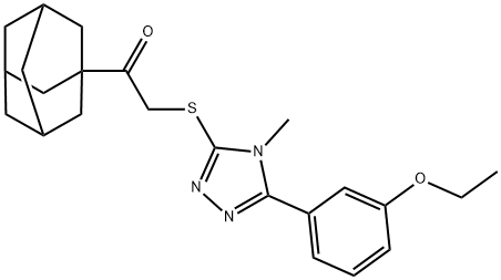 1-(1-adamantyl)-2-[[5-(3-ethoxyphenyl)-4-methyl-1,2,4-triazol-3-yl]sulfanyl]ethanone 구조식 이미지