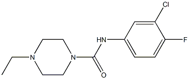 N-(3-chloro-4-fluorophenyl)-4-ethylpiperazine-1-carboxamide 구조식 이미지