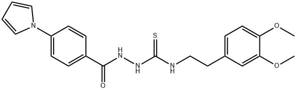 1-[2-(3,4-dimethoxyphenyl)ethyl]-3-[(4-pyrrol-1-ylbenzoyl)amino]thiourea 구조식 이미지