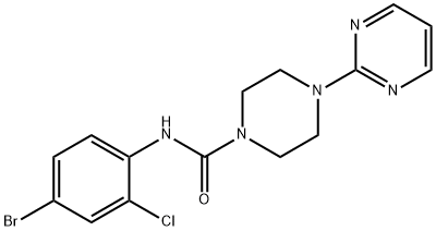 N-(4-bromo-2-chlorophenyl)-4-pyrimidin-2-ylpiperazine-1-carboxamide Structure