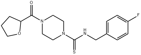 N-[(4-fluorophenyl)methyl]-4-(oxolane-2-carbonyl)piperazine-1-carbothioamide Structure