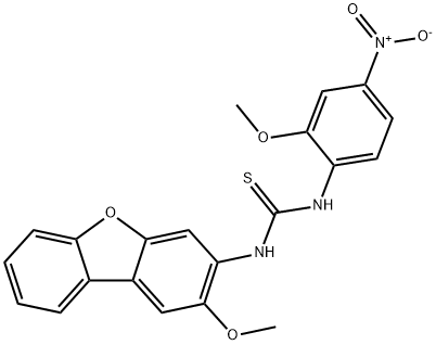 1-(2-methoxydibenzofuran-3-yl)-3-(2-methoxy-4-nitrophenyl)thiourea Structure