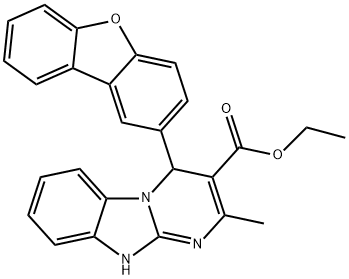 ethyl 4-dibenzofuran-2-yl-2-methyl-1,4-dihydropyrimido[1,2-a]benzimidazole-3-carboxylate 구조식 이미지