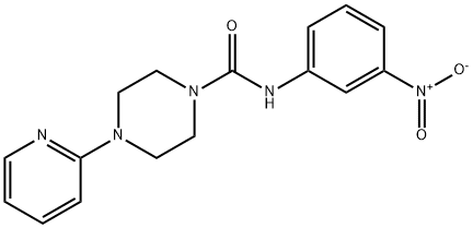 N-(3-nitrophenyl)-4-pyridin-2-ylpiperazine-1-carboxamide 구조식 이미지