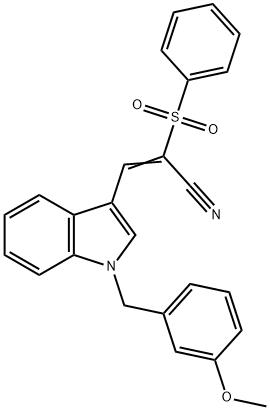 (E)-2-(benzenesulfonyl)-3-[1-[(3-methoxyphenyl)methyl]indol-3-yl]prop-2-enenitrile Structure