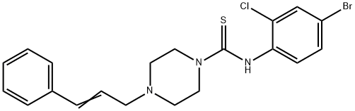 N-(4-bromo-2-chlorophenyl)-4-[(E)-3-phenylprop-2-enyl]piperazine-1-carbothioamide 구조식 이미지