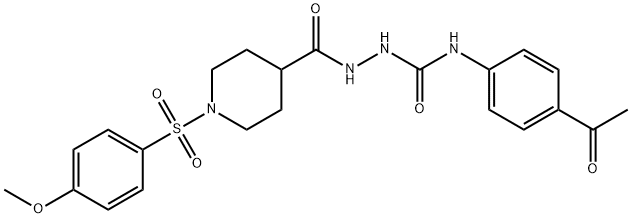 1-(4-acetylphenyl)-3-[[1-(4-methoxyphenyl)sulfonylpiperidine-4-carbonyl]amino]urea 구조식 이미지