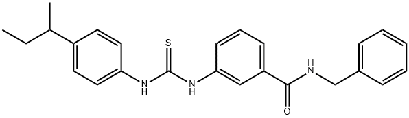 N-benzyl-3-[(4-butan-2-ylphenyl)carbamothioylamino]benzamide Structure