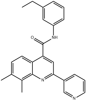 N-(3-ethylphenyl)-7,8-dimethyl-2-pyridin-3-ylquinoline-4-carboxamide 구조식 이미지