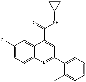 6-chloro-N-cyclopropyl-2-(2-methylphenyl)quinoline-4-carboxamide 구조식 이미지