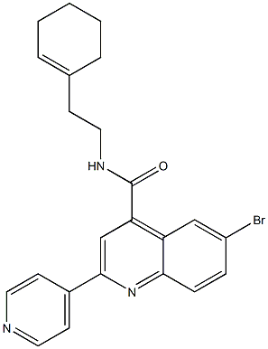 6-bromo-N-[2-(cyclohexen-1-yl)ethyl]-2-pyridin-4-ylquinoline-4-carboxamide 구조식 이미지