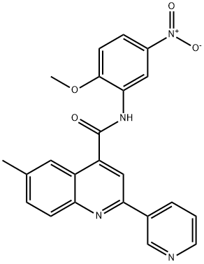 N-(2-methoxy-5-nitrophenyl)-6-methyl-2-pyridin-3-ylquinoline-4-carboxamide Structure