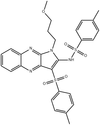 N-[1-(3-methoxypropyl)-3-(4-methylphenyl)sulfonylpyrrolo[3,2-b]quinoxalin-2-yl]-4-methylbenzenesulfonamide Structure