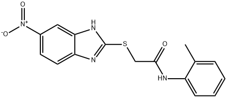 N-(2-methylphenyl)-2-[(6-nitro-1H-benzimidazol-2-yl)sulfanyl]acetamide Structure