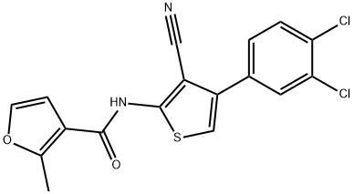 N-[3-cyano-4-(3,4-dichlorophenyl)thiophen-2-yl]-2-methylfuran-3-carboxamide 구조식 이미지