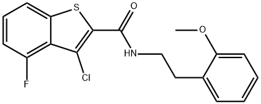 3-chloro-4-fluoro-N-[2-(2-methoxyphenyl)ethyl]-1-benzothiophene-2-carboxamide 구조식 이미지